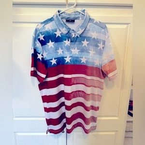 American flag golf shirt
